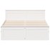 Cama con cabecero sin colchón madera maciza blanca 150x200