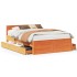 Cama con cabecero sin colchón madera maciza marrón 160x200