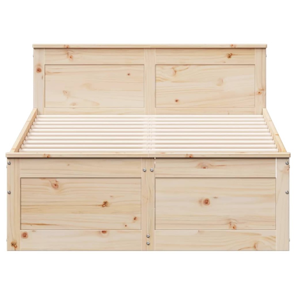 Cama con cabecero sin colchón madera maciza de pino 120x200