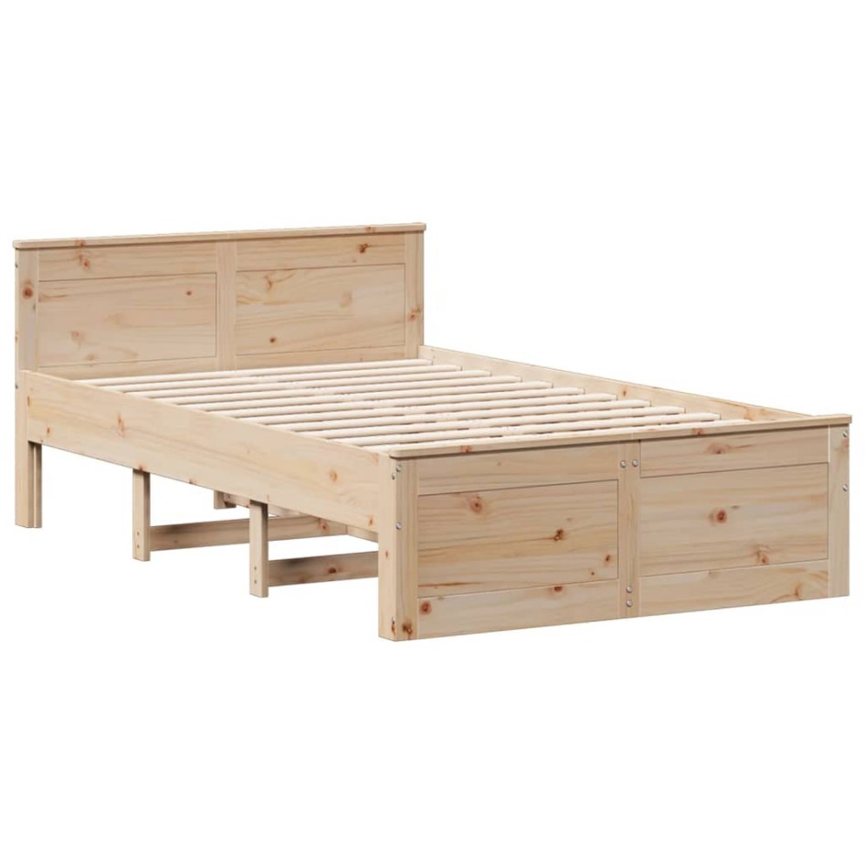 Cama con cabecero sin colchón madera maciza de pino 120x200
