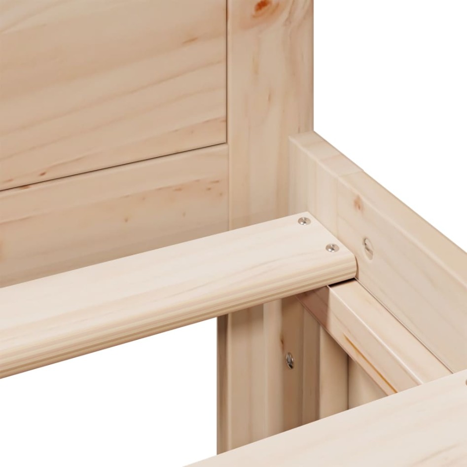 Cama con cabecero sin colchón madera maciza de pino 120x200