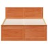 Cama con cabecero sin colchón madera maciza marrón 135x190