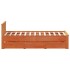 Cama con cabecero sin colchón madera maciza marrón 135x190