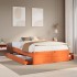 Cama con cajones sin colchón madera maciza marrón 140x200