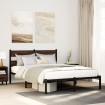 Estructura cama con cabecero sin colchón marrón roble 160x200cm