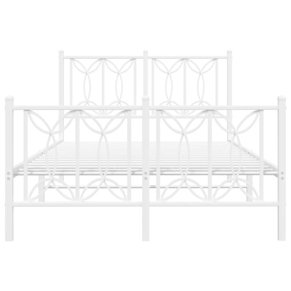 Estructura cama sin colchón con estribo metal blanco 120x200