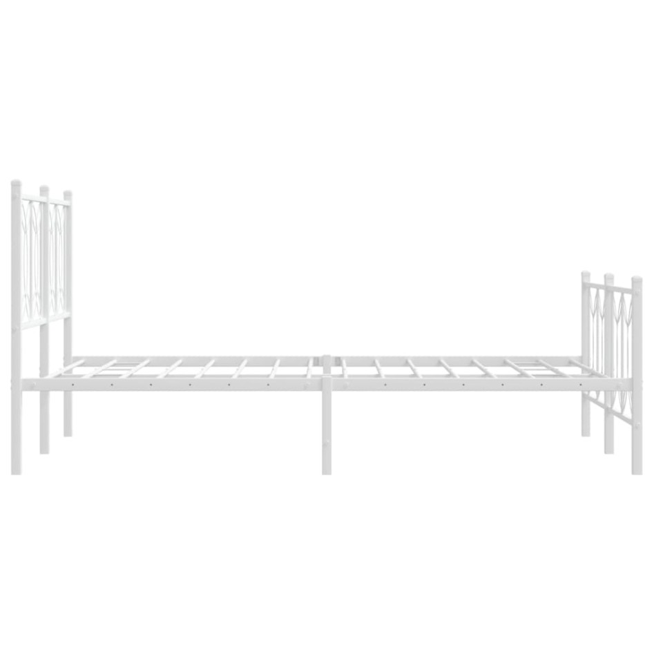 Estructura cama sin colchón con estribo metal blanco 120x200