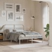 Estructura cama sin colchón con cabecero metal blanco 135x190cm
