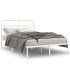 Estructura cama sin colchón con cabecero metal blanco