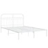 Estructura cama sin colchón con cabecero metal blanco