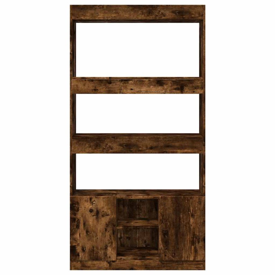 Aparador alto madera de ingeniería roble ahumado 92x33x180