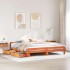 Cama sin colchón madera maciza de pino marrón cera 200x200