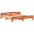 Cama sin colchón madera maciza de pino marrón cera 200x200