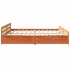 Cama sin colchón madera maciza de pino marrón cera 200x200