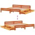 Cama sin colchón madera maciza de pino marrón cera 200x200