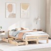 Estructura de cama sin colchón madera maciza de pino 120x190 cm
