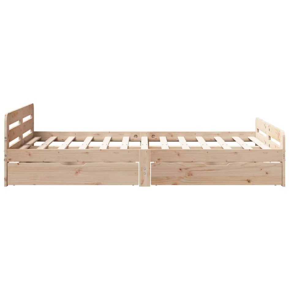 Estructura de cama sin colchón madera maciza de pino 120x190