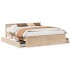 Cama sin colchón con cabecero madera maciza de pino 180x200