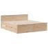 Cama sin colchón con cabecero madera maciza de pino 180x200
