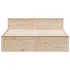 Cama sin colchón con cabecero madera maciza de pino 180x200