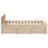 Cama sin colchón con cabecero madera maciza de pino 180x200