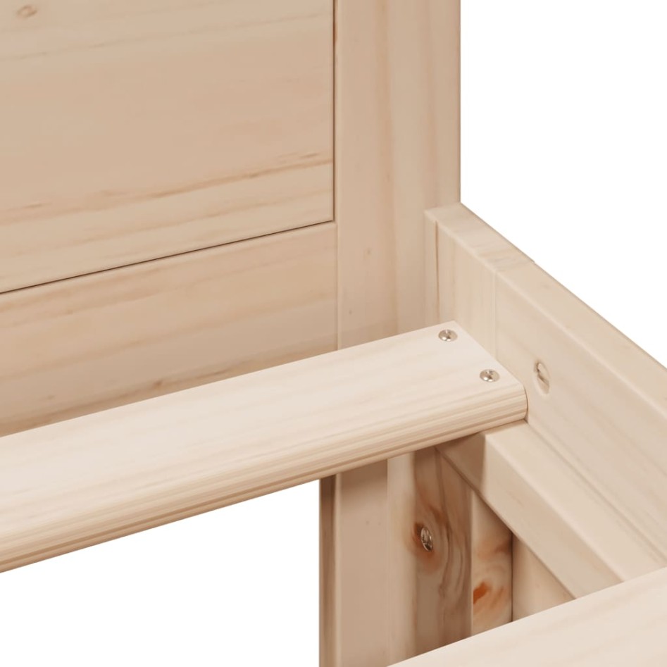 Cama sin colchón con cabecero madera maciza de pino 180x200