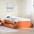 Cama sin colchón con cajones madera de pino marrón 90x190