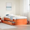 Cama sin colchón con cajones madera de pino marrón 90x190 cm