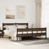 Estructura de cama sin colchón metal roble marrón 180x200