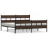 Estructura de cama sin colchón metal roble marrón 180x200