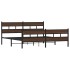 Estructura de cama sin colchón metal roble marrón 180x200