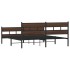 Estructura de cama sin colchón metal roble marrón 180x200