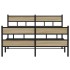 Estructura de cama sin colchón metal roble Sonoma 160x200