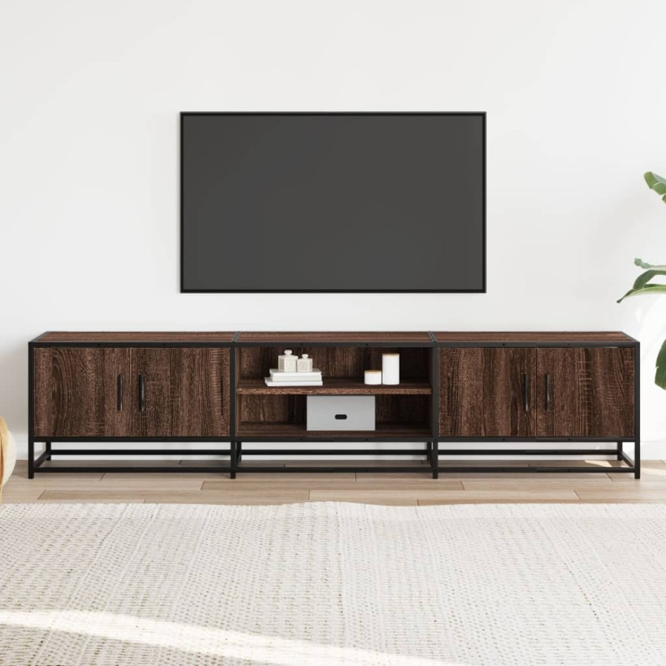 Mueble para TV madera de ingeniería roble marrón 180x35x41