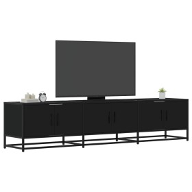 Mueble de TV madera de ingeniería negro 180x35x41