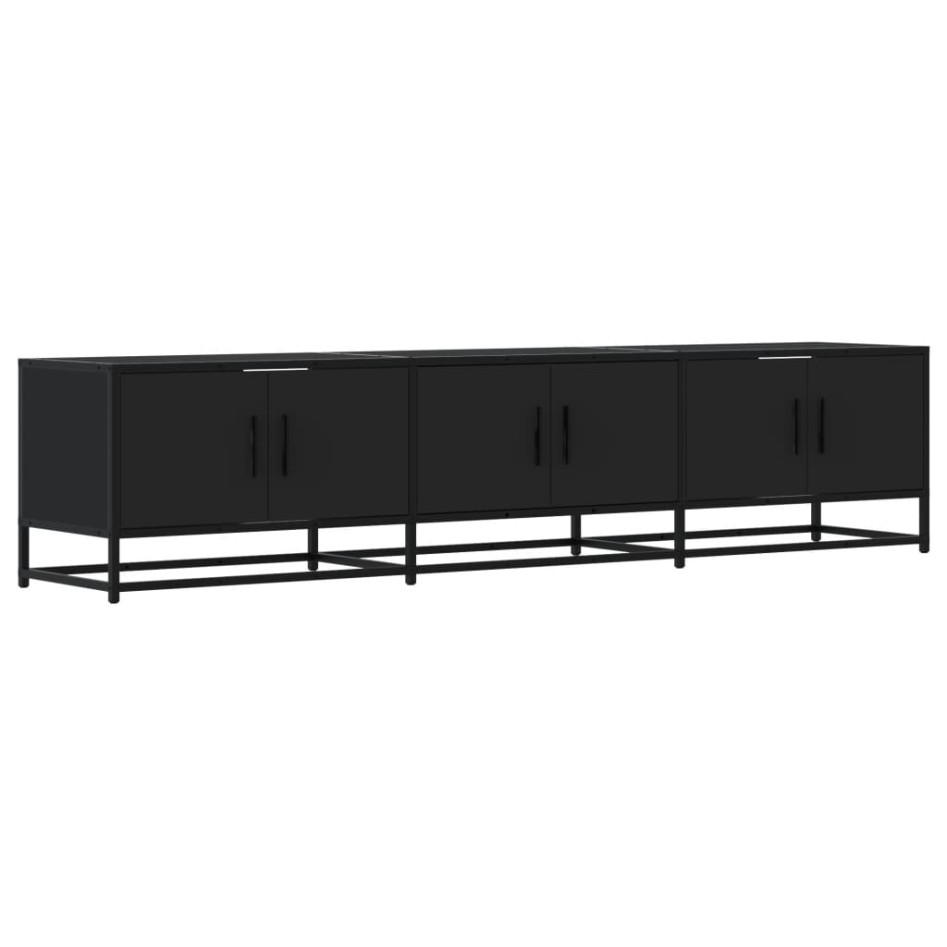 Mueble de TV madera de ingeniería negro 180x35x41