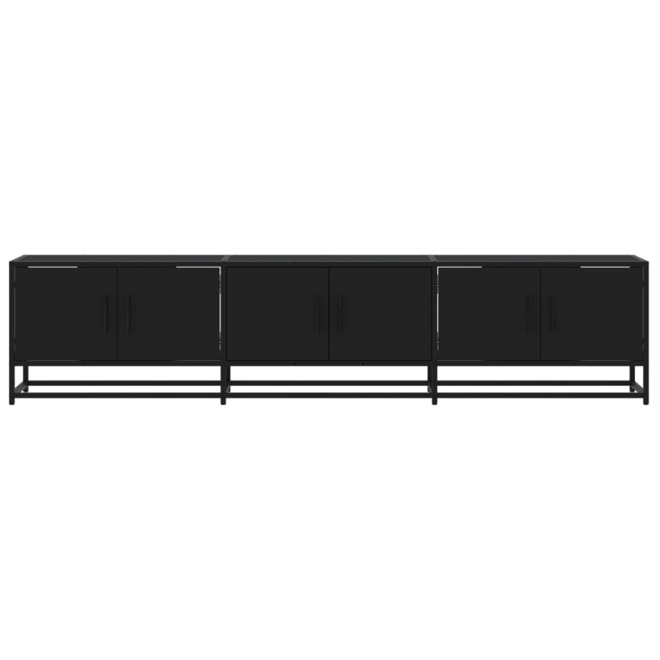 Mueble de TV madera de ingeniería negro 180x35x41