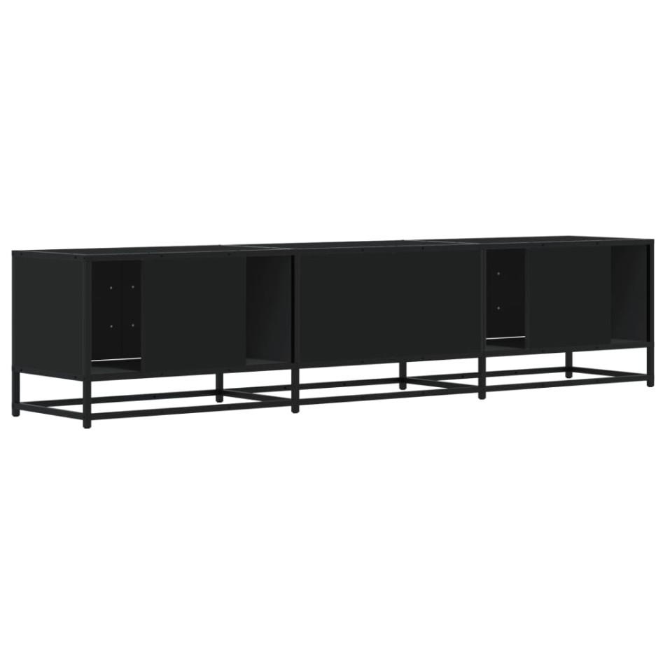 Mueble de TV madera de ingeniería negro 180x35x41