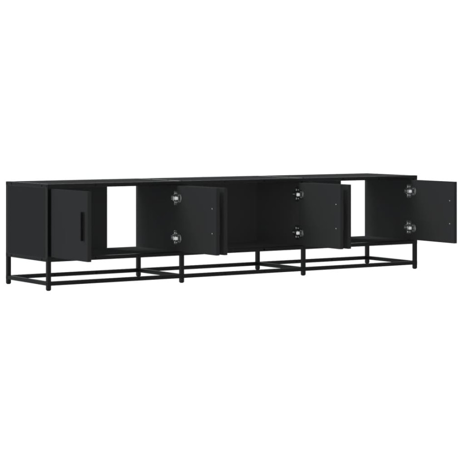 Mueble de TV madera de ingeniería negro 180x35x41
