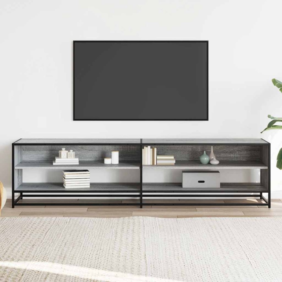 Mueble de TV madera de ingeniería gris Sonoma 180,5x40x46