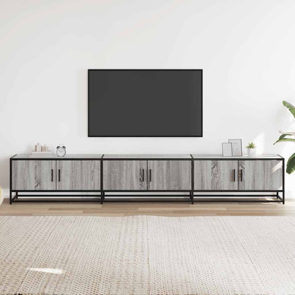 Mueble para TV madera de ingeniería gris Sonoma 240x35x41