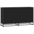 Aparador de madera de ingeniería negro 134x35x76