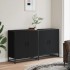 Aparador de madera de ingeniería negro 134x35x76