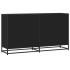 Aparador de madera de ingeniería negro 134x35x76
