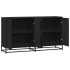 Aparador de madera de ingeniería negro 134x35x76
