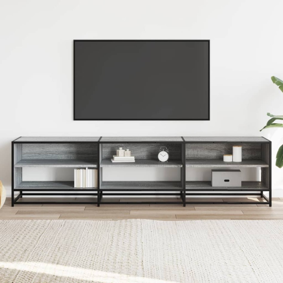 Mueble de TV madera de ingeniería gris Sonoma 180x40x46