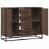 Aparador de madera de ingeniería marrón roble 92x35x76