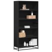 Estantería de madera de ingeniería negra 80,5x35x170,5 cm