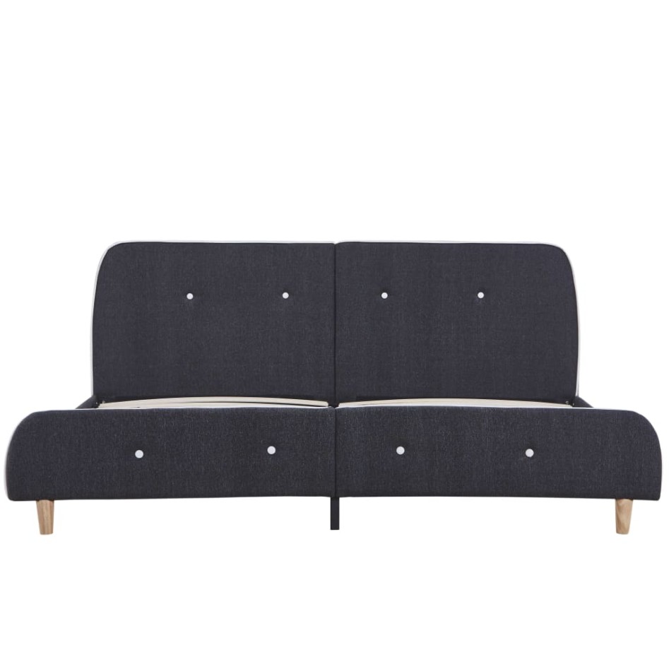 Estructura de cama sin colchón tela gris oscuro 150x200