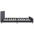 Estructura de cama sin colchón tela gris oscuro 150x200
